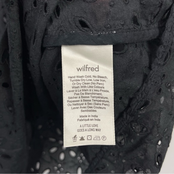 ARITZIA Wilfred La Boheme Misha Dress Babydoll Eyelet Swim Coverup Black XS - Picture 9 of 12